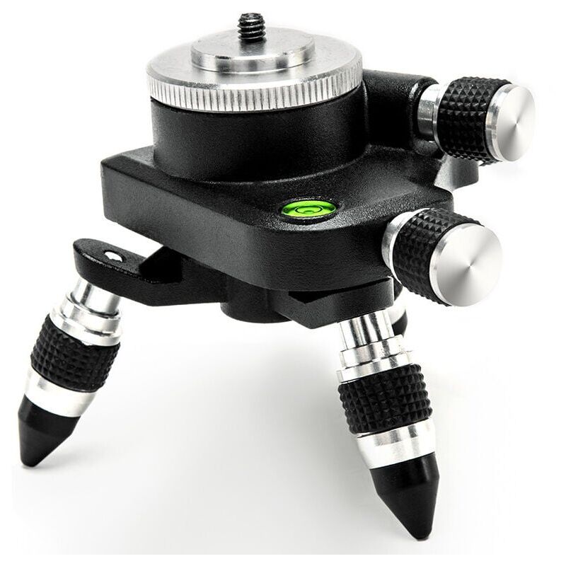 Adaptateur de Niveau Laser, Trépied Support en Alliage D'aluminium, Filetage 1/4" et 5/8'' pour la Plupart des Niveaux Lasers, Base Rotative Fine à