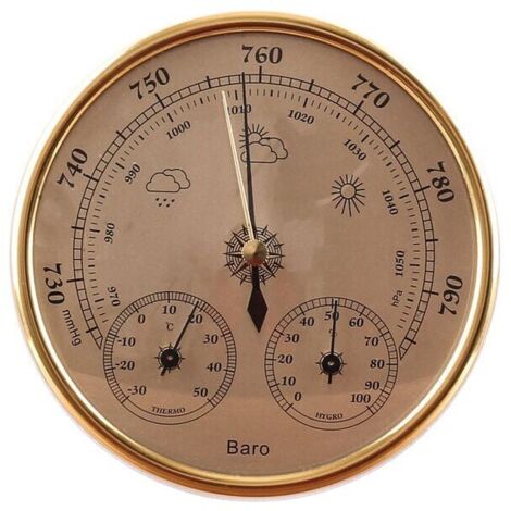 FOREHILL Baromètre , Station Météo avec Baromètre Et Thermomètre Hygromètre, Station Météo Analogique Murale 3 en 1, pour L'intérieur Et L'extérieur