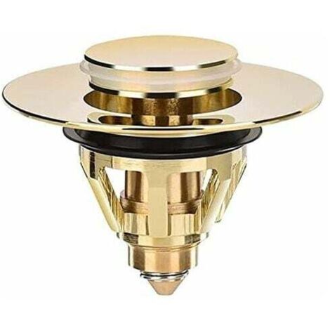 Forehill – Bonde de lavabo en laiton anti-obstruction – Filtre intégré – Installation rapide – Diamètre 34 à 36 mm – Évite les obstructions