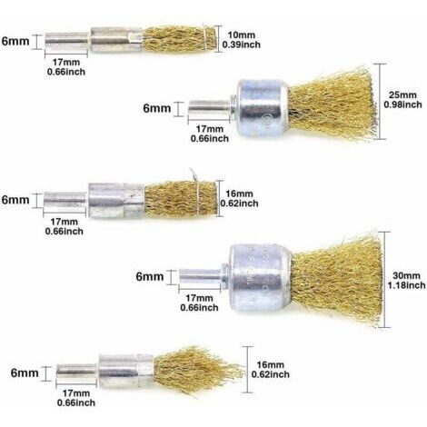 FOREHILL Brosse de polissage de roue métallique antirouille 9 pièces boîte de couleur 467g
