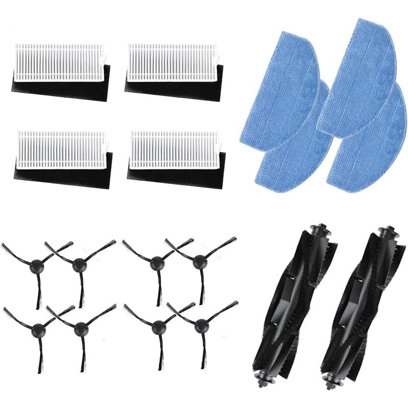 Forehill - Brosse principale pour aspirateur robot Tikom G8000/G8000Pro (4 paires de brosses latérales, 2 brosses à rouleau, 4 tampons de se
