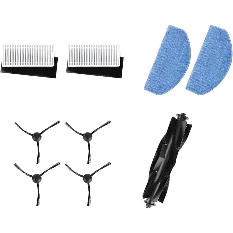 Brosse principale pour robot aspirateur robot Tikom G8000/G8000Pro (2 paires de brosses latérales, 1 brosse à rouleau, 2 tampons d - Forehill
