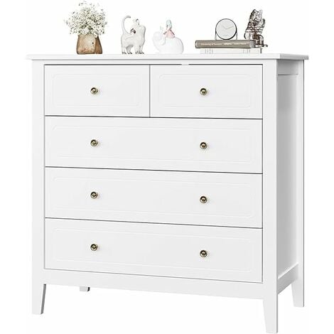 VOWNER Commode, Commode Chambre Adulte, Meuble de Rangement, Commode 4  Tiroirs, Meuble Chambre, Meuble de Rangement Chambre, Commode Blanche,  Commode Adulte, Commode Chambre Enfant (64 x 40 x 80 cm)
