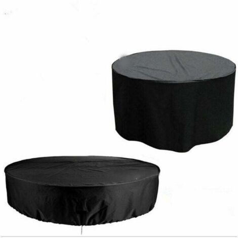 FOREHILL Copertura da giardino rotonda, copertura protettiva per tavolo da giardino rotondo, impermeabile, antivento, resistente ai raggi UV, antistrappo, 210D