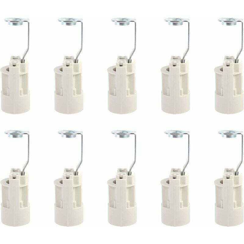 Culot pour ampoule E14 Douilles de Lampe E14 Réglables Convertisseur Douilles E14 Douille à Baonnette Support 10 pcs (Blanche) - Forehill