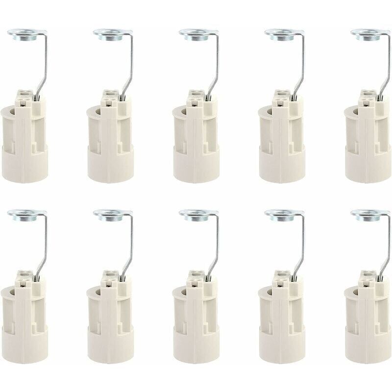 Culot pour ampoule E14 Douilles de Lampe E14 Réglables Convertisseur Douilles E14 Douille à Baonnette Support 10 PCS (Blanche)