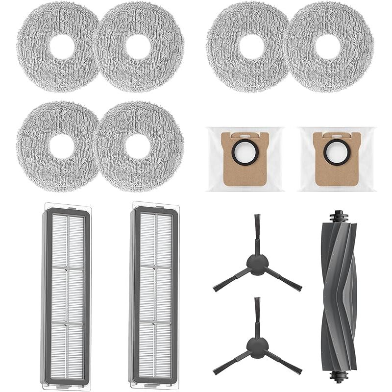 Dreame 1x Brosse Principale 2X brosses latérales 2X Filtre à Cartouche 2X sac d&39Aspirateur Anti-poussière 3X Chiffon Lavable p - Forehill