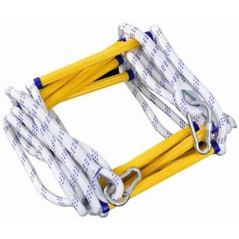 Forehill – Échelle de corde 5m – Charge 150kg – 2 mousquetons – Espacement 40cm entre échelons – Longueur échelons 30cm pour évacuation