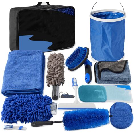 FOREHILL Ensemble d'outils de lavage de voiture haute qualité avec chiffons d'hiver et boîte à outils - Kit de nettoyage complet pour professionnels