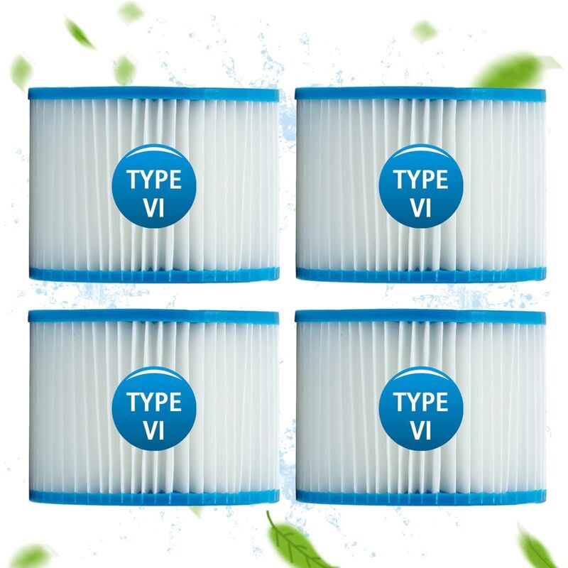 Filtre Spa pour bestway 58323, Cartouche filtrante Taille 6 pour Lay-Z-Spa, pour Monaco, pour Miami, pour Vegas (Lot de 4) - Forehill