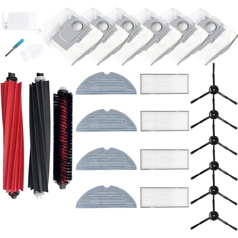 Forehill - Accessoires de rechange compatibles avec les aspirateurs Roborock S8 Pro Ultra,1 brosse principale, 4 filtres, 6 brosses lat