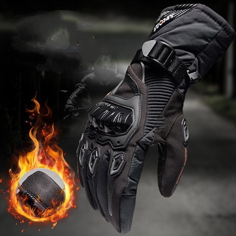 Forehill - Gants de moto imperméables chauds épaissis noir m