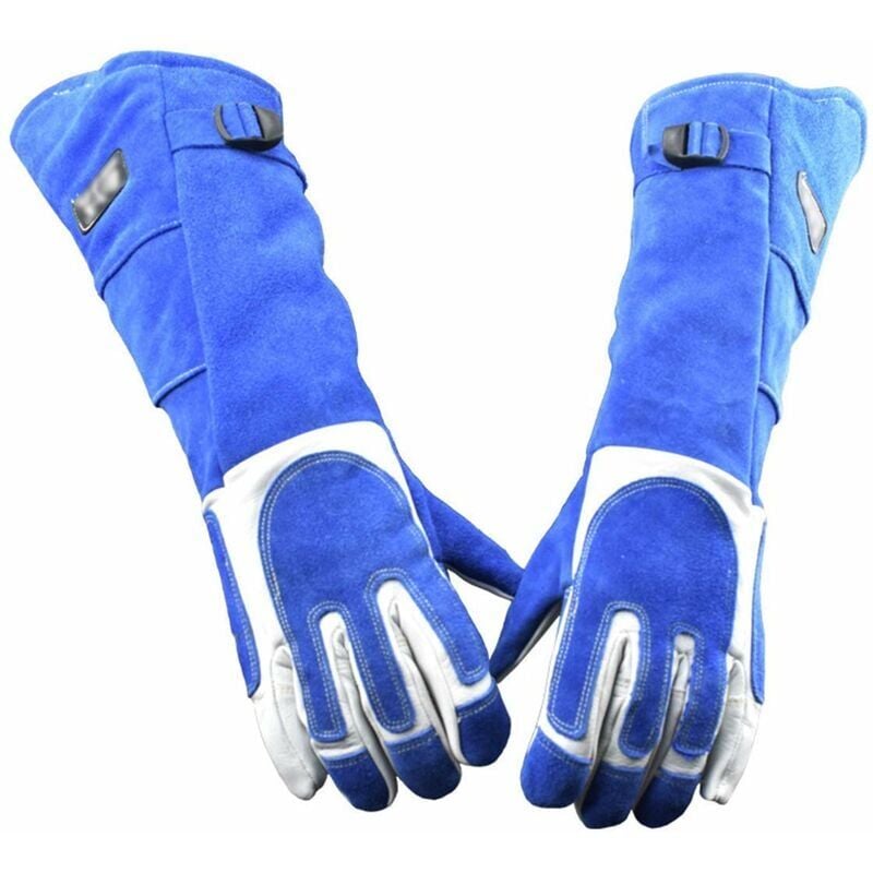 Gants de protection contre les animaux anti-morsure Cuir souple Épaissir Gants anti-rayures Gants de protection résistant aux morsures(M) - Forehill
