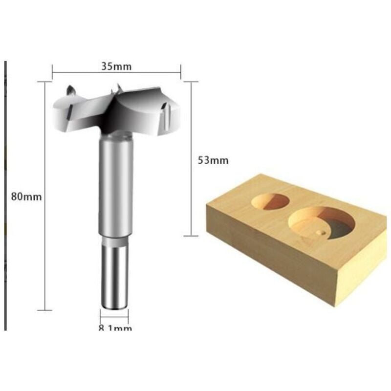 Image of FOREHILL Holzlochsäge mit Hartmetallspitze, 35 mm + 40 mm + 45 mm + 50 mm + 60 mm