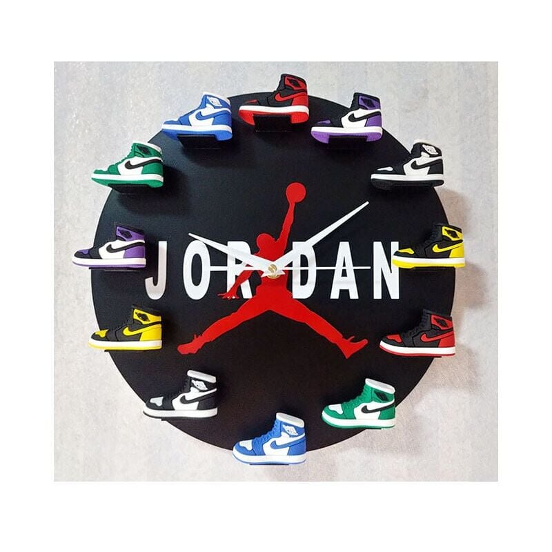 Forehill - Home 30cm AJ1-12 Horloge Murale , Cadran Horloge pour la Maison Salon Chambre Bureau Café Bar Decor (jordan)