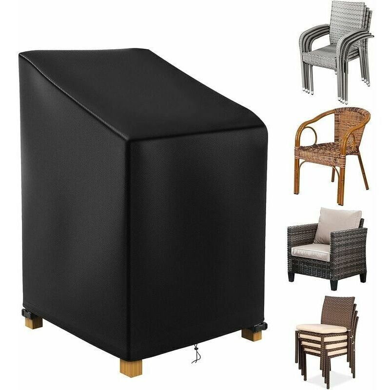 Housse Chaise de Jardin Empilable 70x 70x 85/125cm, 420D Oxford Imperméable Housse Chaise Exterieur, House Protection Chaise Jardin, Bache de Chaise