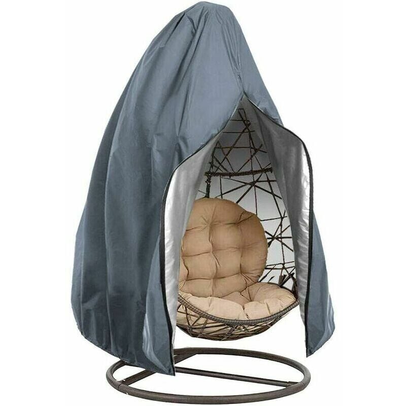 FOREHILL Housse de chaise suspendue 190 x 115 cm anti-poussière en forme d'œuf Housse de protection pour patio jardin balancelle en rotin Housse de