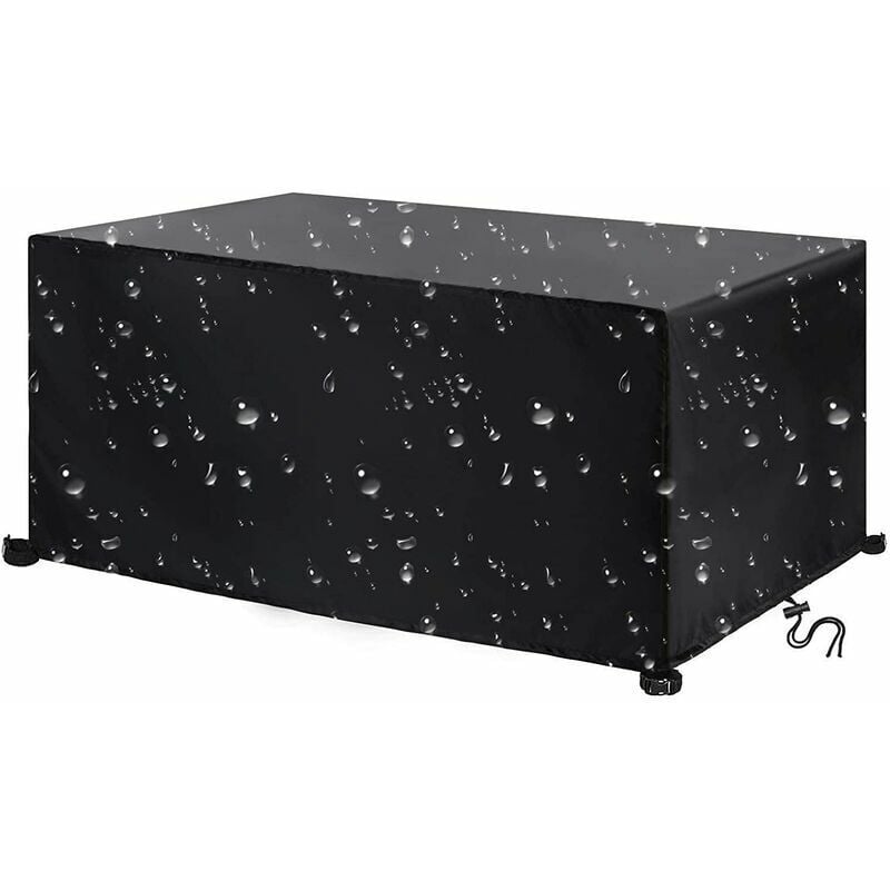 Housse de Salon Jardin, 420 Tissu Oxford Protection Jardin ImperméAble RéSistance Au Vent Anti-UV Bache Table Rectangulaire 220x110x75cmprotection