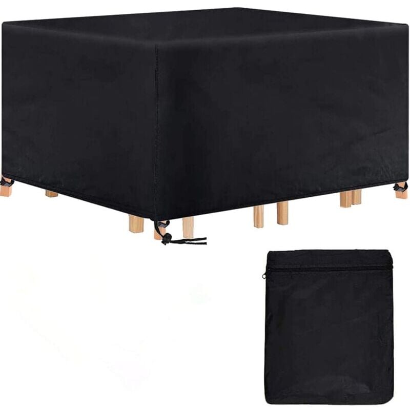 Housse de Table Jardin Rectangulaire Housse Salon de Jardin Imperméable, 420D Anti-UV Housse de Protection Salon Bache Table Exterieur, 180x120x74cm
