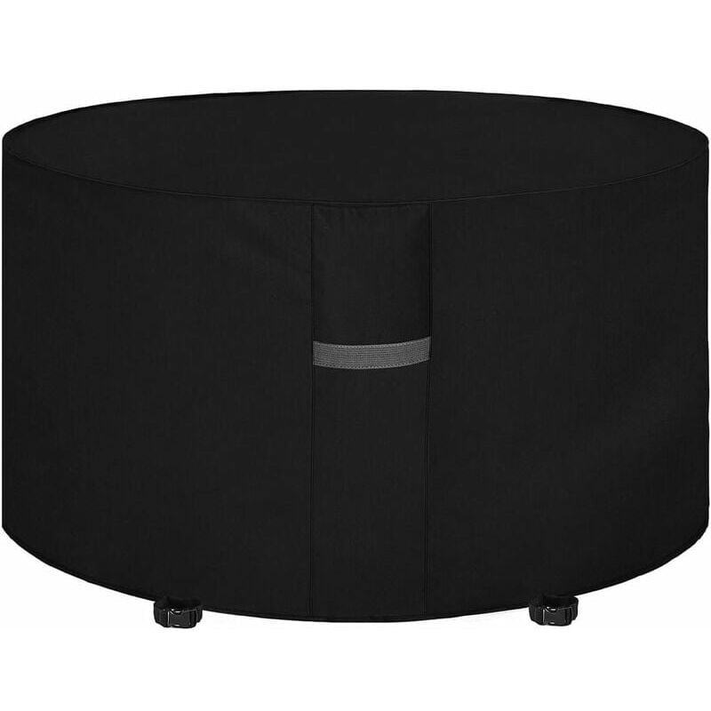 Housse de table ronde extérieure anti-poussière et étanche en plein air noir 128 71cm - Forehill