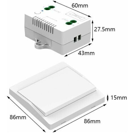 Forehill – Interrupteur sans fil autoalimenté – Étanche et sûr pour salles de bain – Télécommande jusqu'à 150m – Compatible avec toutes les ampoules