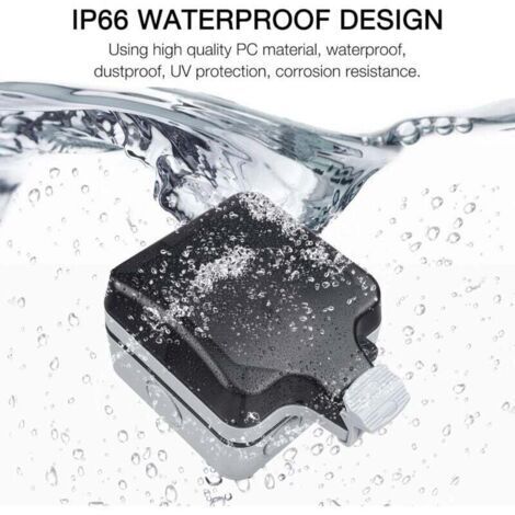 FOREHILL IP66 Wasserdichte Außensteckdose, Wandsteckdose für den Außenbereich, wasserdichte Außensteckdose, Aufputz-Schutzkontakt, Außensteckdose mit Klappdeckel für den Außenbereich