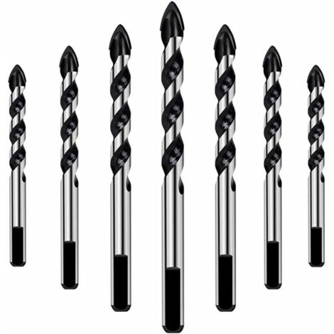 FOREHILL  Jeu de 7 forets pour carrelage, verre, béton, pierre, brique, carrelage, céramique et miroirs (3mm 4mm 5mm 6mm 8mm 10mm 12mm)