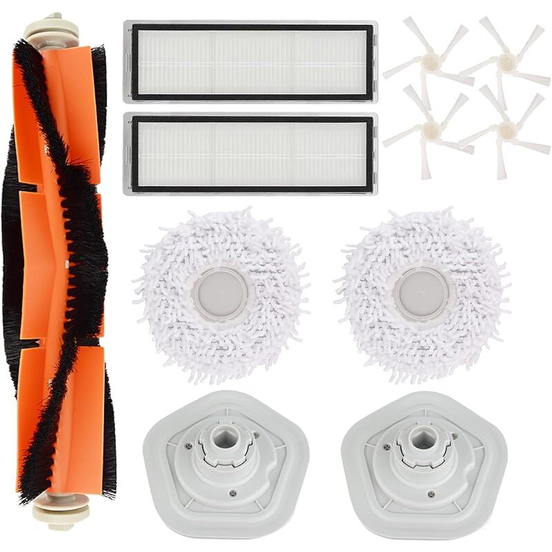 Forehill - Kit accessoires de Rechange pour Aspirateur Dreame Bot W10/W10 Pro, 1 Brosse Principale, 2 filtres, 4 brosses latérales, 2 serpill