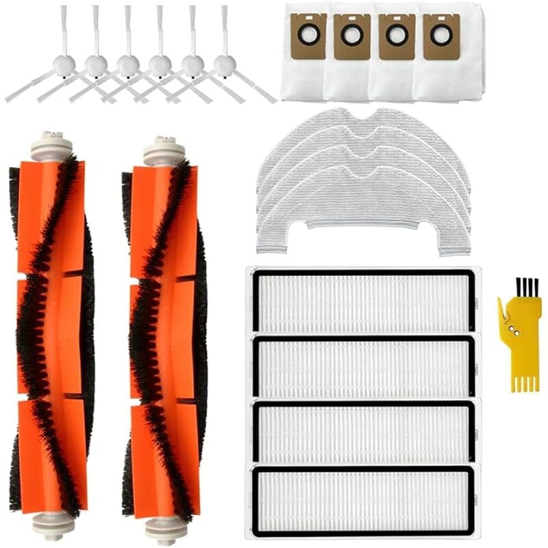 Kit accessoires de Rechange pour aspirateur Robot Dreame Bot Z10 Pro D10 Plus L10 Plus 20 Packs 2 brosses principales, 4 filtres, - Forehill