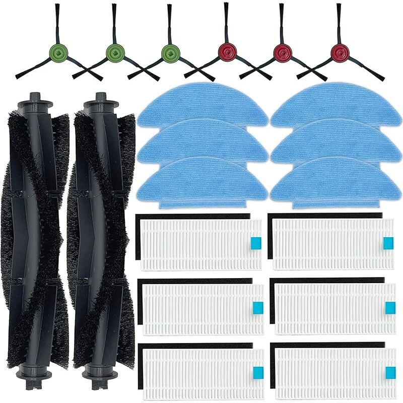 Forehill - Kit Accessoires Pièces rechange pour Lubluelu SL60D, pour honiture Q6 SE,pour Tikom L9000,L8000 Robots aspirateurs, 2 Brosses Prin
