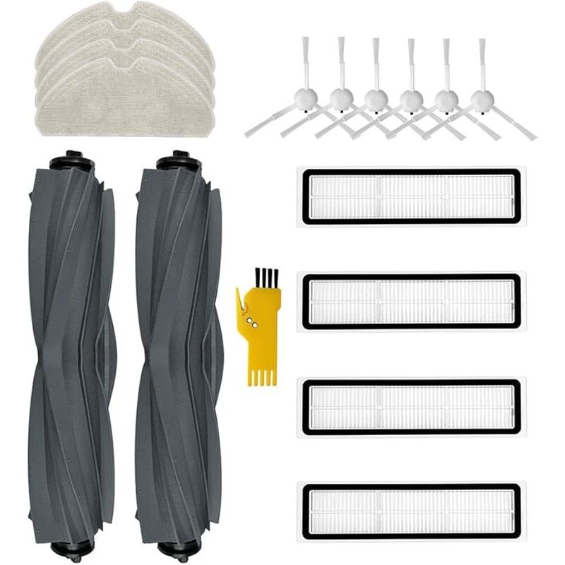 Kit accessoires pour aspirateur robot Dreame D10s D10s Pro Pièces de rechange 16 paquets 2 brosses principales, 4 filtres, 6 bros - Forehill