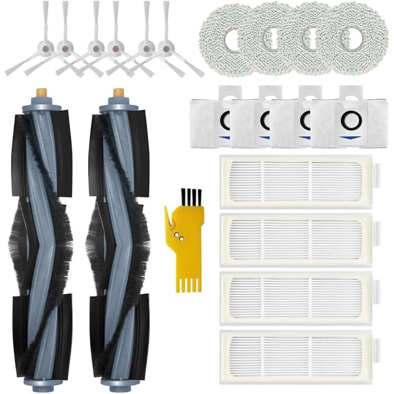 Kit accessoires pour aspirateur robot ecovacs deebot T20 omni T20e Omni Pièces de rechange 20 paquets 2 brosses roulantes, 4 filt - Forehill