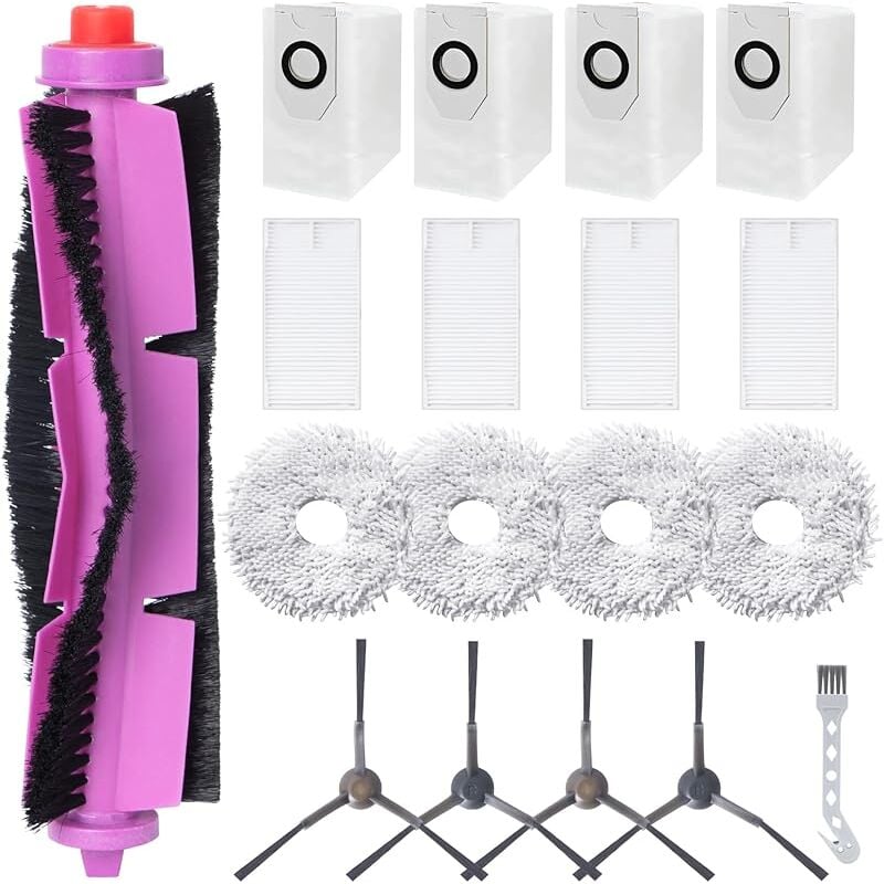 Kit accessoires pour aspirateur robot Eureka J12 Ultra, 1 brosse principale, 4 filtres hepa, 4 Chiffons, 4 sacs à poussière, 4 br - Forehill