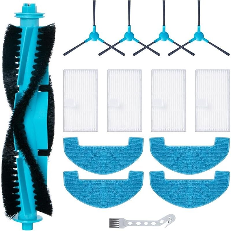 Kit accessoires pour aspirateur robot Ultenic D10 - Accessoires inclus : 1 brosse à rouleau principal, 4 filtres Hepa, 4 tampons d - Forehill