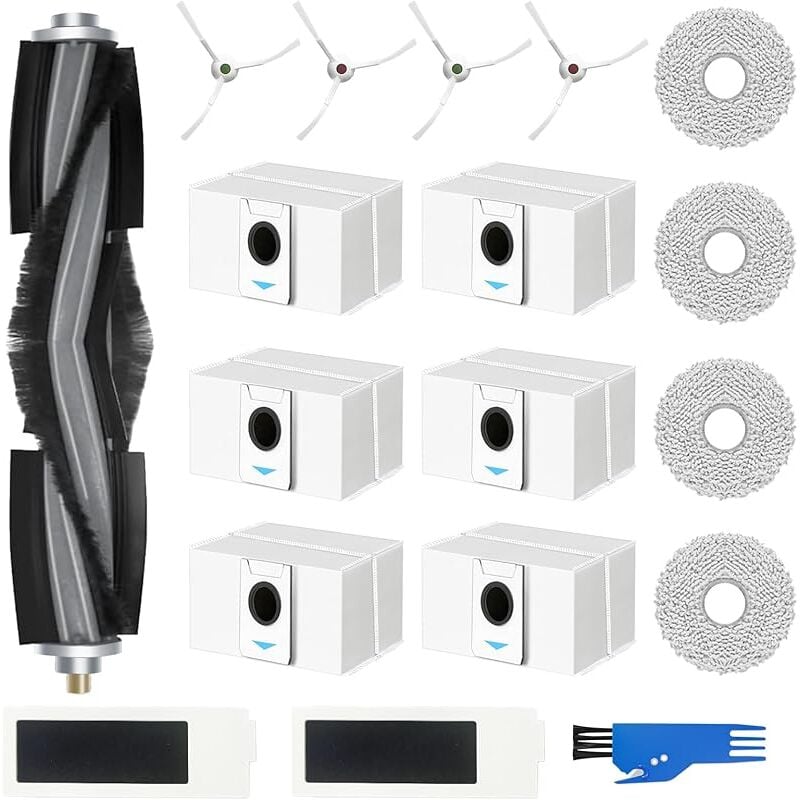 Kit Accessoires pour Deebot T20 Omni / T20e Omni: 18 Accessoires de Rechange pour Robot Aspirateur - 1Brosse Principale, 6Sacs à - Forehill