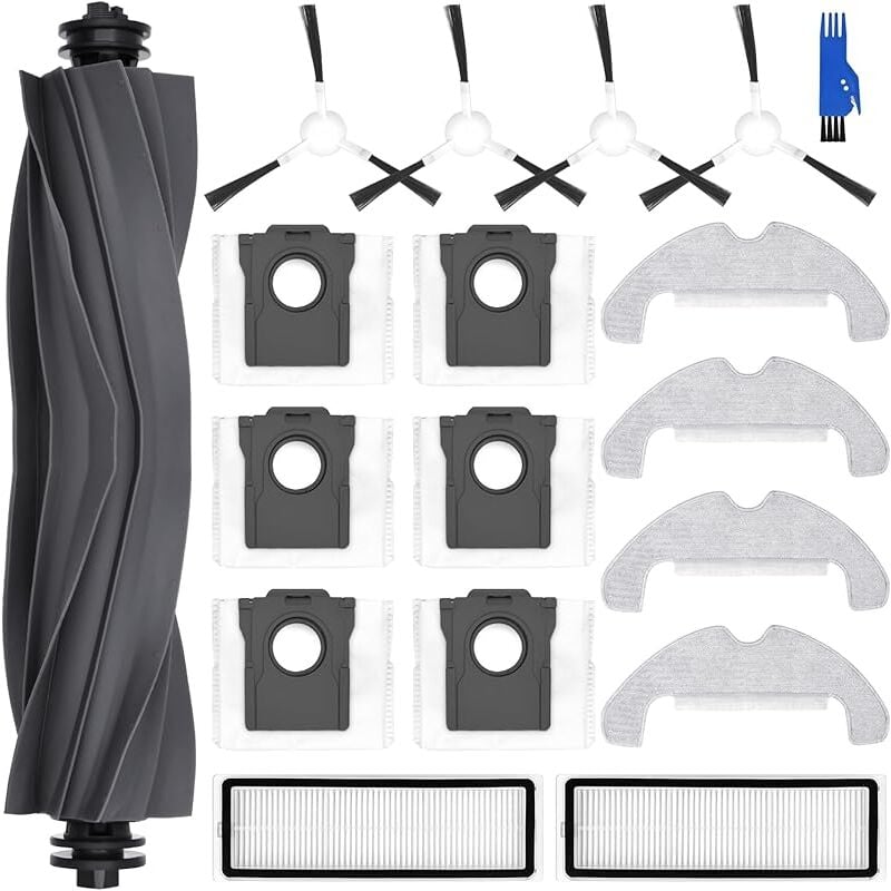 Kit accessoires pour dreame D10 Plus Gen 2, 4 serpillères, 6 sacs à poussière, 1 brosse principale, 4 brosses latérales, 2 filtre - Forehill