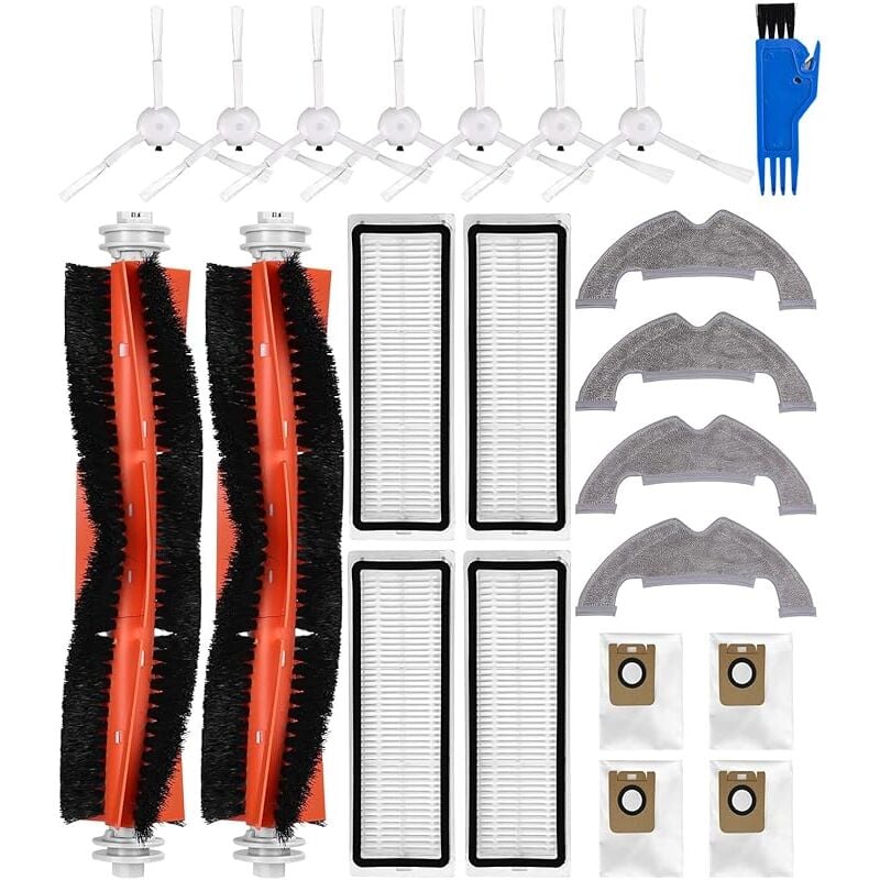 Kit accessoires pour Dreame D10 Plus/L10 Plus/Z10 Pro Aspirateur, Pièces de rechange pour Dreame, 2 Brosses Principales, 4 Filtres - Forehill