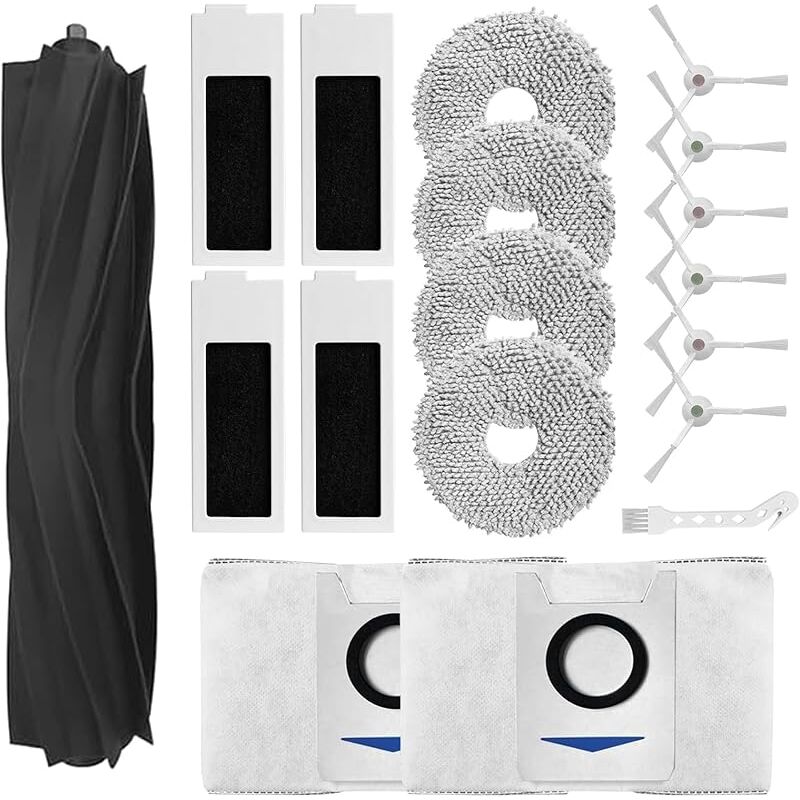 Forehill - Kit accessoires pour Ecovacs Deebot T20 Omni/T20e Omni robot aspirateur, 1 brosse principale, 4 filtres Hepa, 4 tampons vadrouille