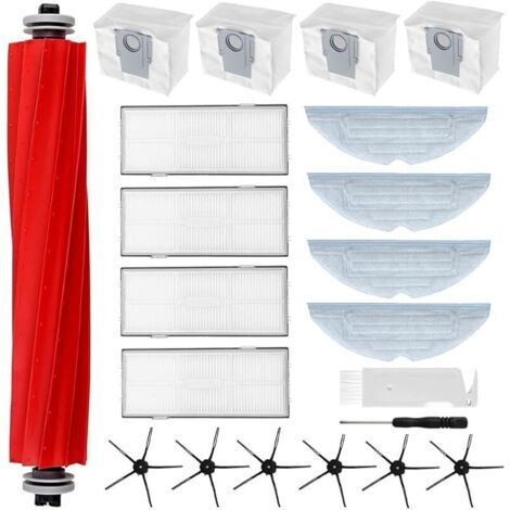 FOREHILL Kit accessoires pour Roborock S7 S7+ S7 Plus S7 laxV S7 Pro S7 laxy Ultra/ g10s Pro, 1 brosse principale, 4 chiffons de nettoyage