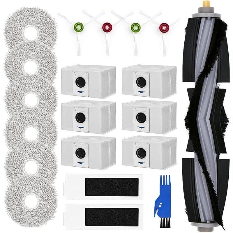 Kit accessoires pour robot aspirateur ecovacs deebot T20 omni / T20e omni, 6 sacs à poussière antibactériens, 6 lingettes serpillè - Forehill