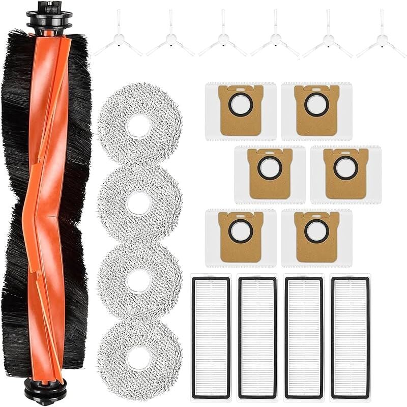 Kit Accessoires pour Xiaomi Robot Vacuum X20+,1 Brosses Principales, 6 brosses latérales, 4 filtres,4 Serpillière,6 Sacs d&39asp - Forehill