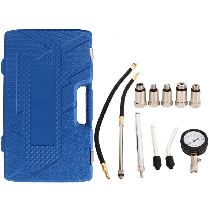 Kit de testeur de compression de cylindre 17 pièces 0-300 psi Jauge numérique de détection de pression de cylindre UVinersal de moteur - Forehill