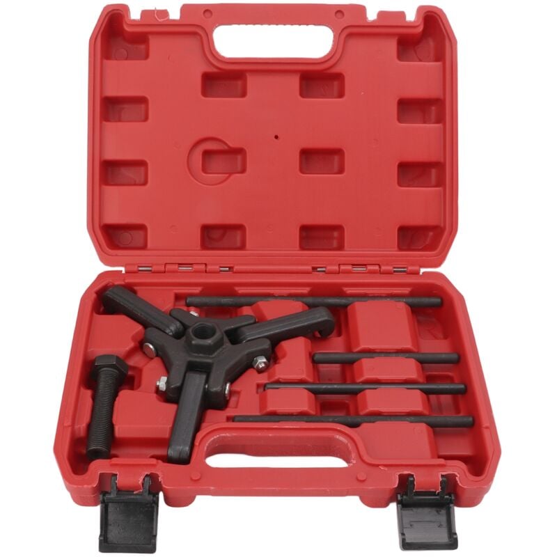 Forehill - Kit d'extracteur de poulie d'amortisseur harmonique 6 pièces en acier au carbone finition oxyde noir outils de réparation d'équilibreur