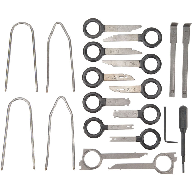 Forehill - Kit d'outils de démontage d'autoradio 20 pièces Kit de clé de retrait de lecteur cd stéréo universel en acier ergonomique pour voitures