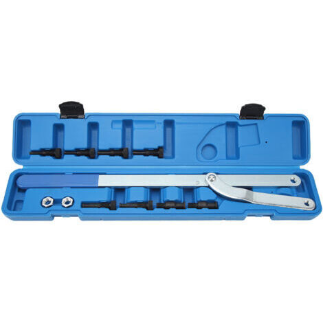 FOREHILL Kit d'outils de démontage de clé de support d'embrayage de ventilateur de poulie d'extracteur d'arbre à cames universel 11 pièces