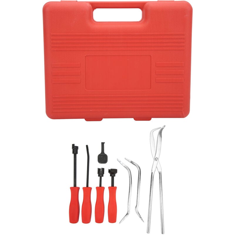 Forehill - Kit d'outils d'extraction de frein à tambour 8 pièces, revêtement universel en acier 45 oxydé au chromate avec boîte de rangement
