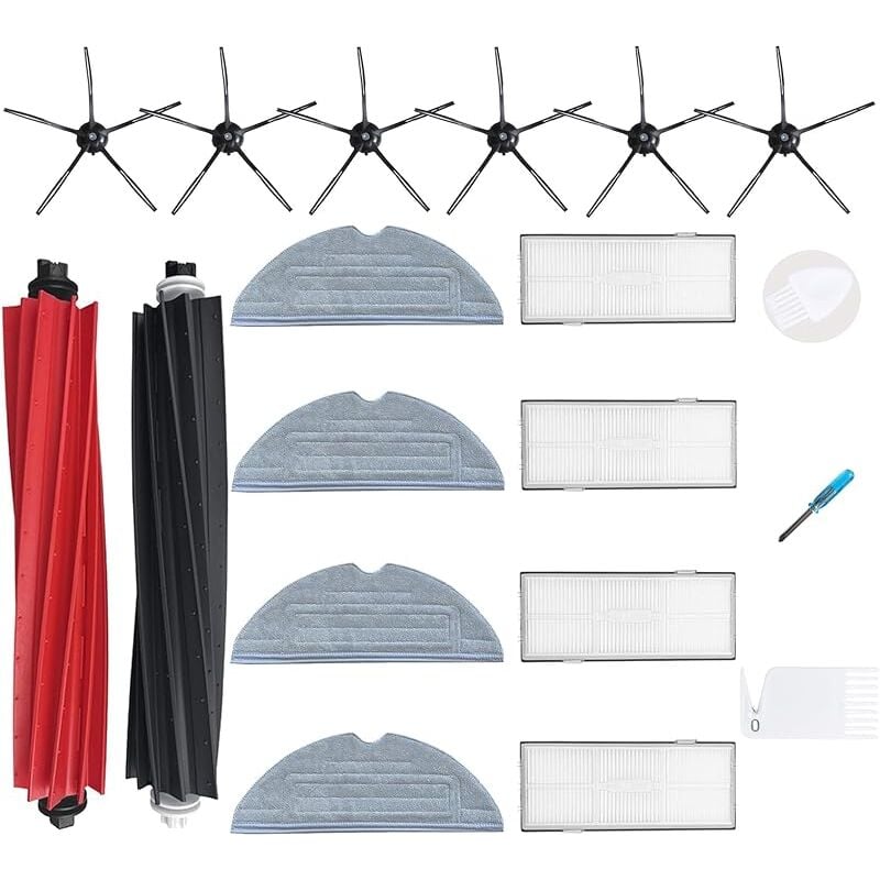 Kit Pièces rechange Compatible pour Roborock S8 S8 Plus S8 Pro Ultra Aspirateur,4 filtres,6 brosses latérales, 4 Chiffons de vadr - Forehill