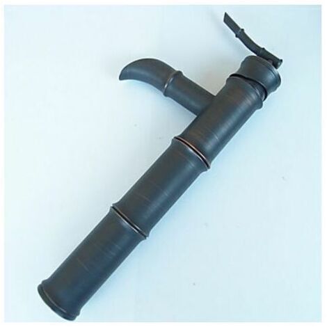 FOREHILL Lavabo de robinet en bambou tout en cuivre antique (trois sections noires)