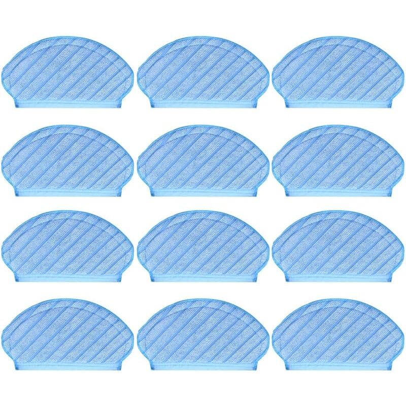 Lot de 12 Chiffons de Rechange en Microfibre compatibles avec Les aspirateurs Robots Ecovacs Deebot ozmo 920, 950, T5, T5 Ma - Forehill