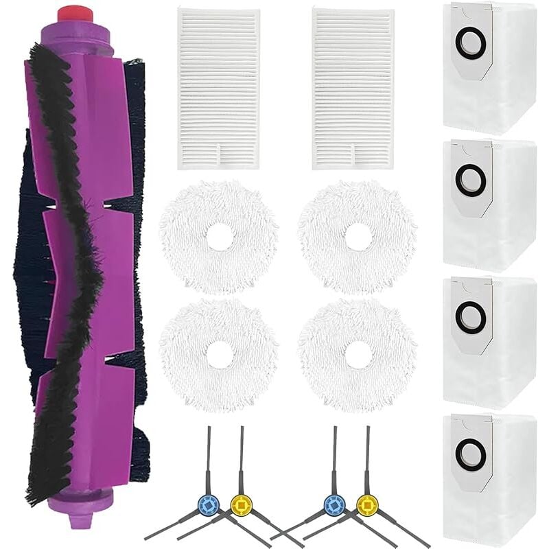 Forehill - Lot de 15 accessoires de rechange pour aspirateur eureka J12 Ultra, 1 brosse principale, 4 brosses latérales, 2 filtres, 4 serpill